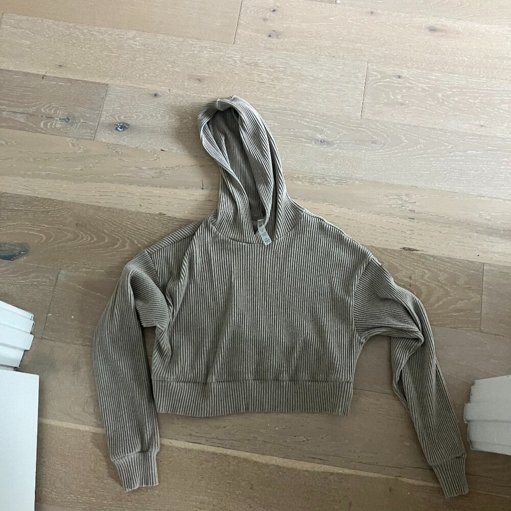 ALO Yoga Tan Ribbed Hoodie - Picture 2 of 4